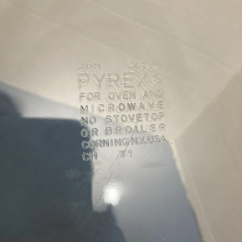 VTG PYREX #209 Clear Glass (Square Backstamp) 23 cm (9 7/8